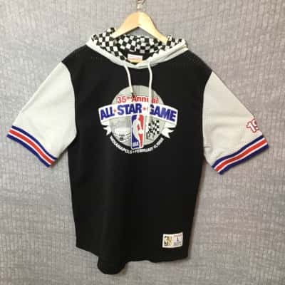 Mitchell & Ness hooded top and shorts Size L 1985 NBA All stars game Black  / White 