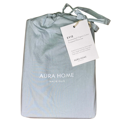 Evie stonewashed Organic Cotton European pillowcase Mist Green 