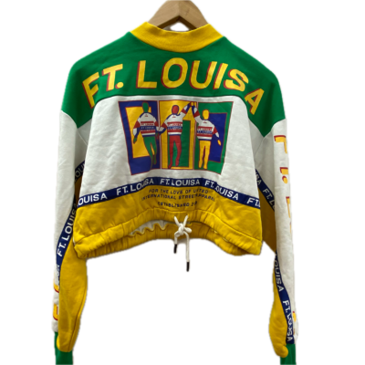Louisa Womens Sweater Size XS Green / White / Yellow 
