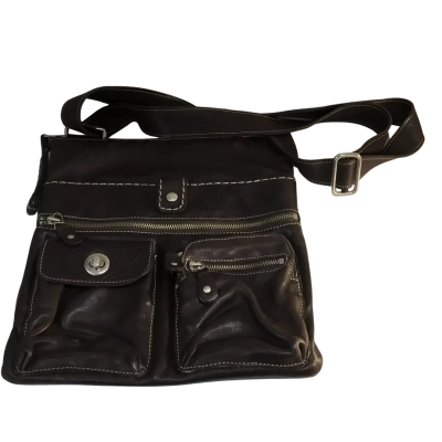  Roots Canada Brown Leather  Hand Bag approx 28 x 30cm
