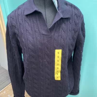 Sportscraft Mens  Size S cable knit navy