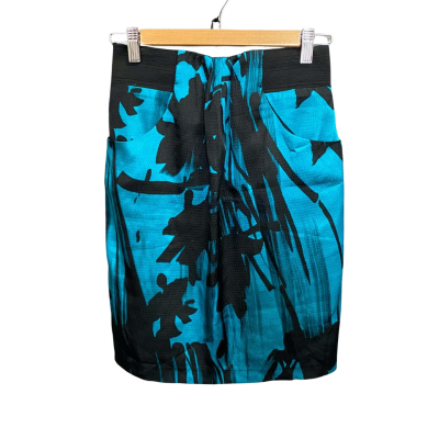 Review Blue/Black abstract pencil skirt Women's size 6