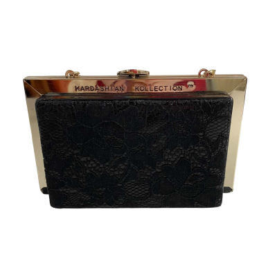 Kardashian Kollection Womens Clutch Handbag Black/Gold
