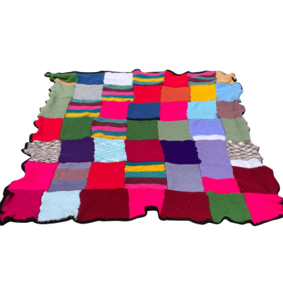 Vintage Hand Knitted Rug