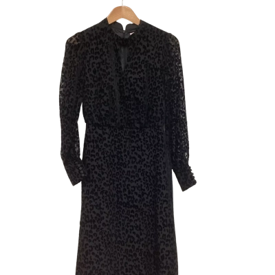 Review Womens  ‘Jaguar‘ Size 6 Long Sleeve Dress Animal print / Black  