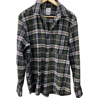 Zara Mens  Size M Checked / Grey flannel shirt