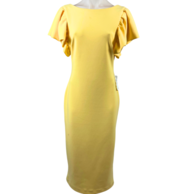Forever New Liz Frill Sleeve Bodycon Dress - Lisbon Lemon Size 12