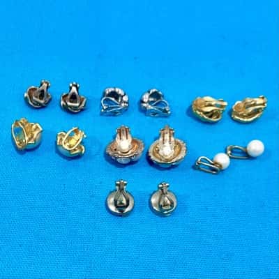 Vintage Clip on Earrings x 7 pairs 