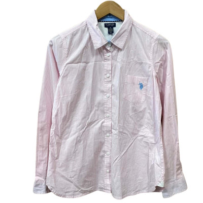 U.S. Polo Assn. Pink/White Striped Shirt Size M