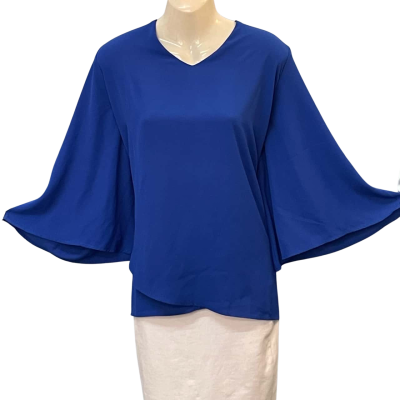 beme Womens Size 22 V-Neck Top Blue 