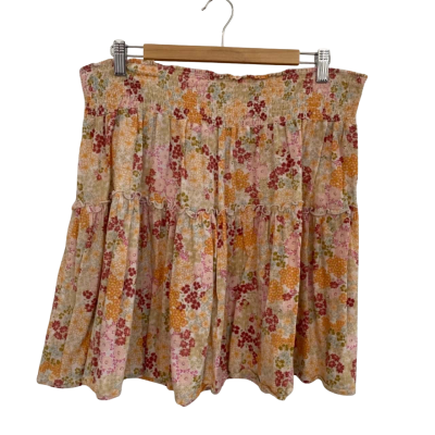 Avella Womens  Size 16 Mini Skirt / Tiered Skirt Floral / Multicoloured 