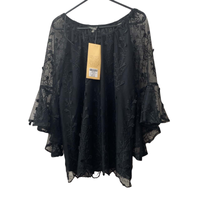 Liz Jordan Womens  Size 10 Black Embroidered Top