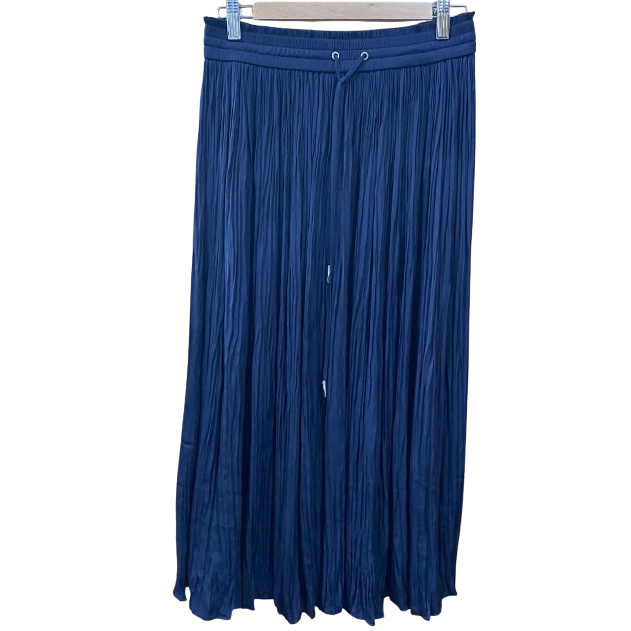 Hanley Midi Skirt Navy with White Whip Stitch