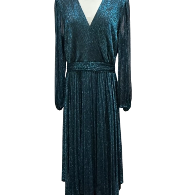 Forever New Womens  Size 16 Pleated Dress Black  / Blue 