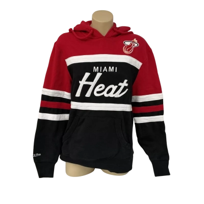 Mitchell & Ness NBA Miami Heat Head Coach Hoodie Size S Black  / Red / White 