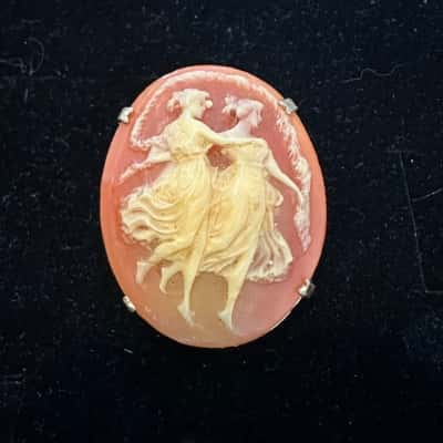  Cameo Womens Brooch Two Dancing Ladies