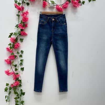 Vamos Denim Womens High-Waisted Jeans Size 0 Blue 