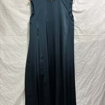 COS, Womens, Size 36, dark teal dress, sleeveless with pleats