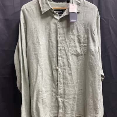 Country Road Mens Size XXL Sage Green Organic Linen Shirt