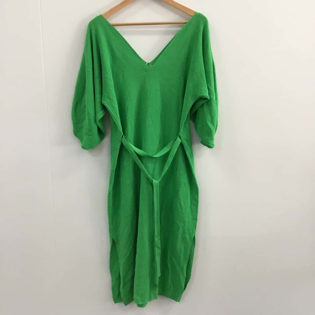 dress knitted green Ribbed Knit Maxi Dress main image 0