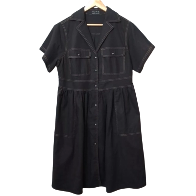 Sunday In The City Women's Size 16 Black Midi Dress  