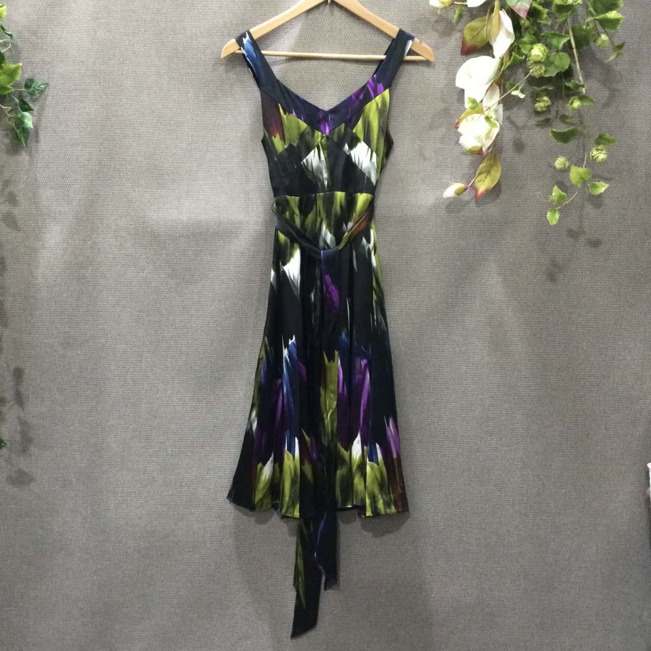 Ted Baker, Womens Silk Fit/Flare Dress, Size: 1, Multi/Purple(s)