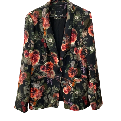 Decjuba Womens  Size 14 Open Jacket Black  / Floral 