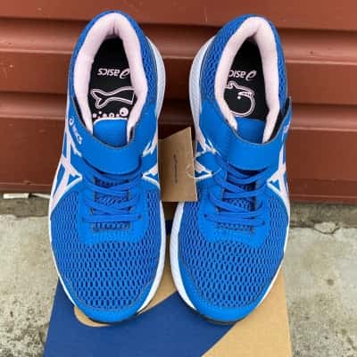 Asics Kids Size 3 Blue /Pink/White Contend 7 PS Sneakers  