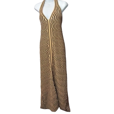 Sheike Womens  Size 16 Maxi Dress Beige / Black  