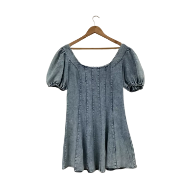 by AMICA Gorgeous Blue Denim Mini Dress Size 14 Like-New