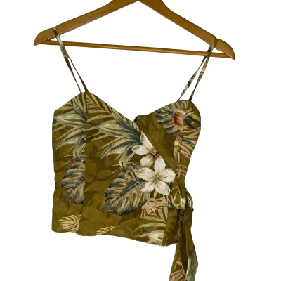 MNG Casual Womens  Size XS Cropped Top Floral / Green 