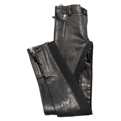 Sass and bide skinny Leg leather Pants Black  