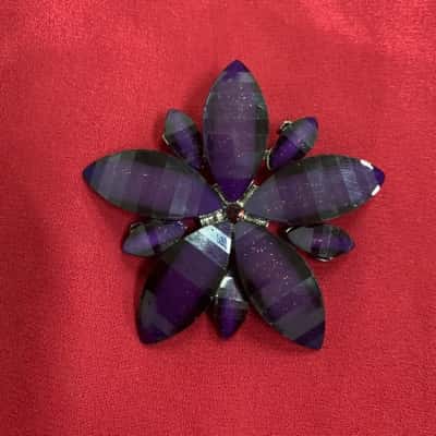  Womens Geometric Purple Flower Pendant