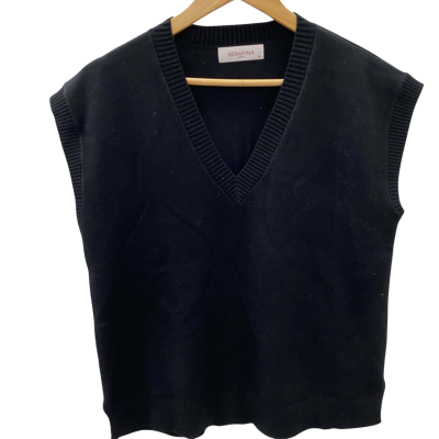 Serafina Womens  Size 12 Sleeveless Top Black  