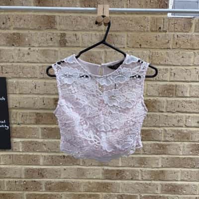 Lipsy London Womens pink lace top  Size 12 
