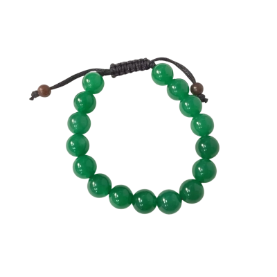  Green Jade Beaded Adjustable Bracelet