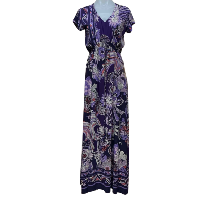 JerseyGirl Womens Size 10 Maxi Dress Floral / Purple 