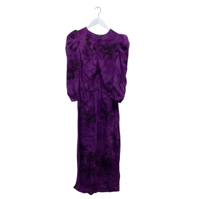 ANYA TAM Size 8 Puffed Sleeve Midi Silk Dress BNWT rrp$379