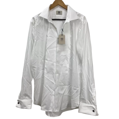 Brand New - Cambridge - Mens 100% Cotton Business Shirt with Cufflink-compatible Cuffs - Size 46 - White (RRP $149)