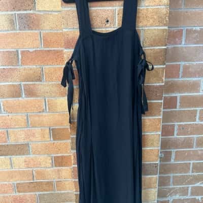 Seed Heritage Womens  Size 12 Midi Dress Black  