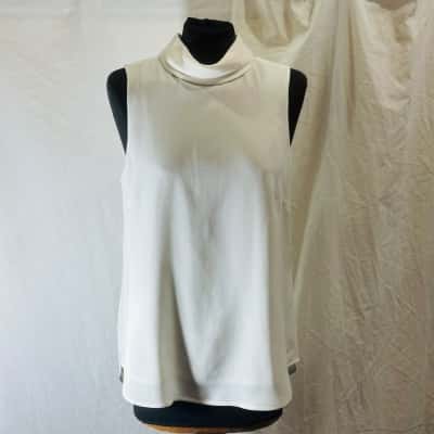 VERONIKA MAINE Size 10 Sleeveless Top Off White 