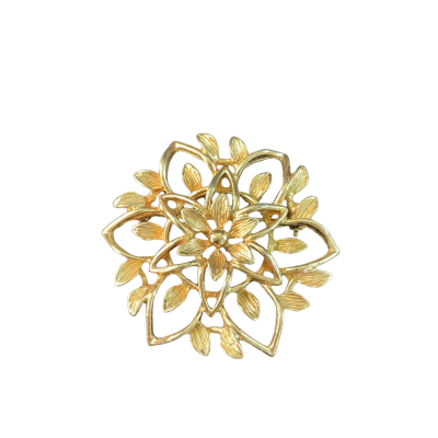 Womens Vinayge Sarah Coventry Flower Brooch Gold-tone