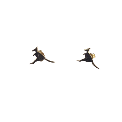  Womens Earrings Gold Kangaroos Stamped 14K