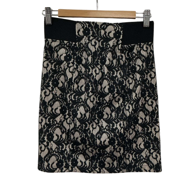 Tokito Womens Size 6 Mini Skirt Beige / Black  