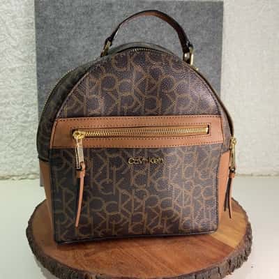 CK: Monogram Backpack Brown
