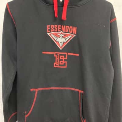 Essendon AFL Mens  Size M Hoodie Black  / Red 