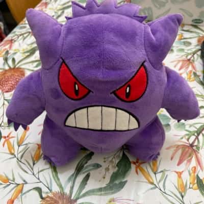 2017 Gengar pokémon teddy medium/large size purple with red eyes (b28)