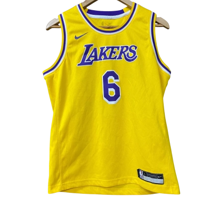 Nike Kids Size L Yellow Lakers Jersey 