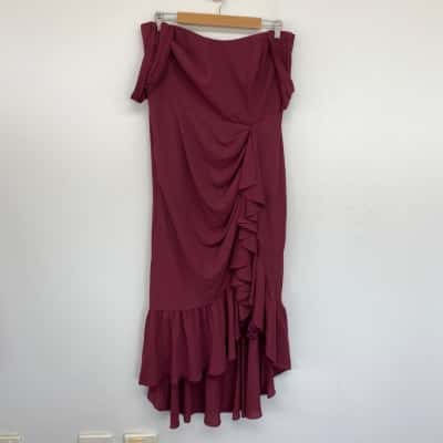 City Chic Garnet Rosabella Off Shoulder Maxi Dress Size XXS 