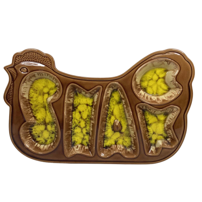 Vintage Chicken ceramic SNACK serving tray